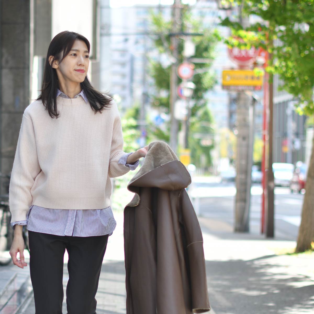 希少】DEMYLEE デミリー マーテン100％ ボーダー スヌード 希少