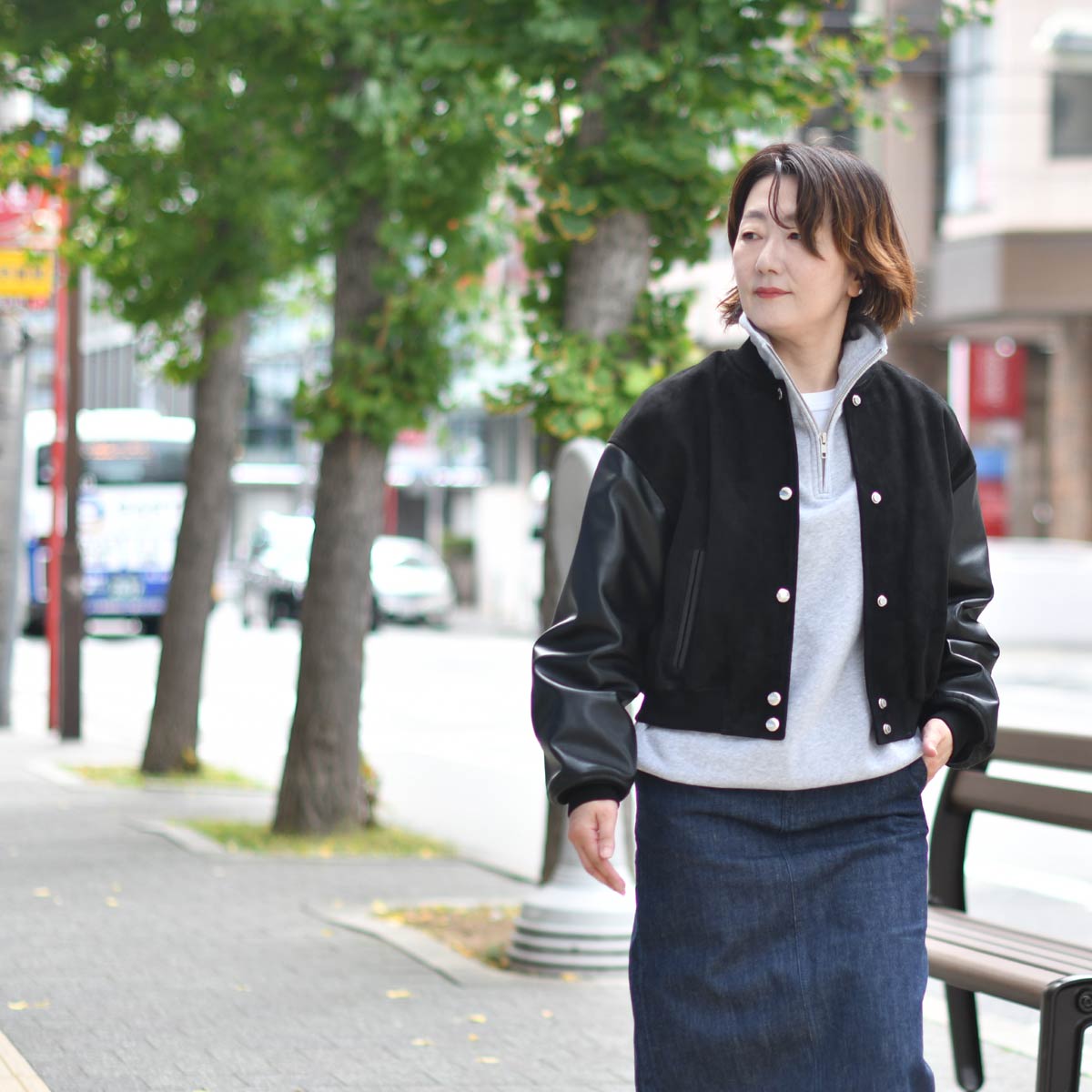 EMMETI【エンメティ】ショートブルゾン LUDOVICA SP LAMB SKIN NAPPA