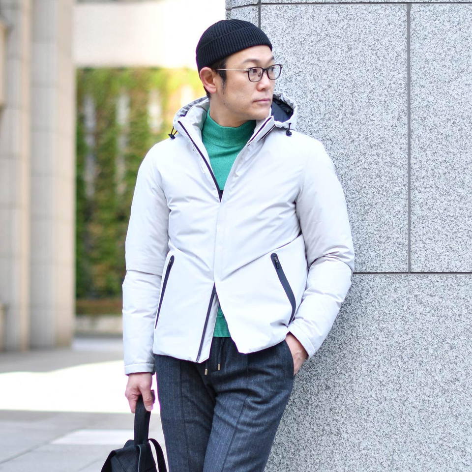 HERNO GORE-TEX ニットコンビ フーデッドダウン 切替 大きいサイズ ジャケット・アウター