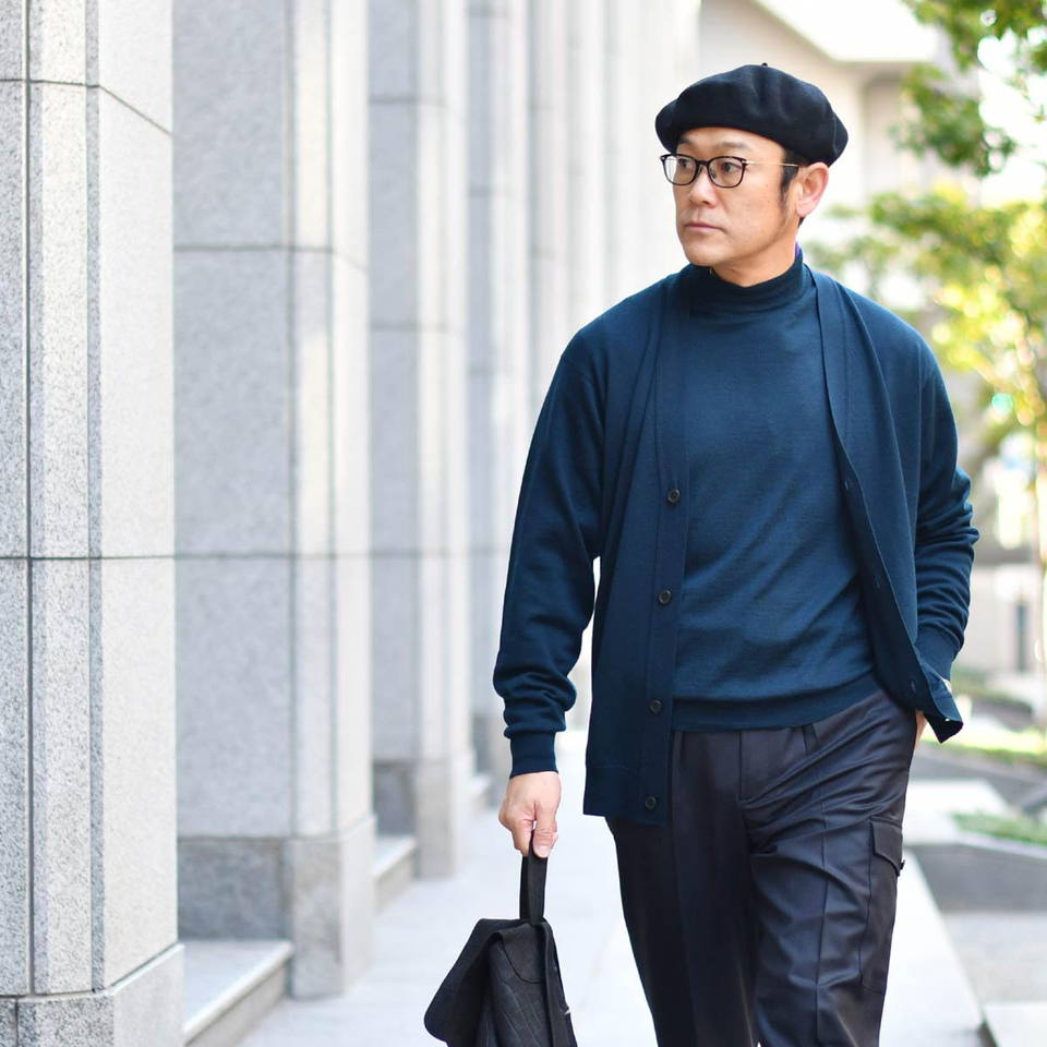 美品】JOHN SMEDLEY ジョンスメドレー30Gウール ニット パープル-