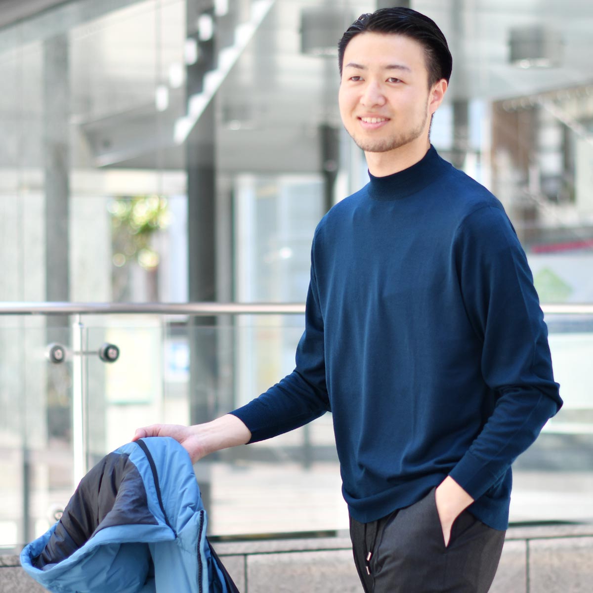 ジョンスメドレー 30G カーディガン ダークグリーン メリノウール XL