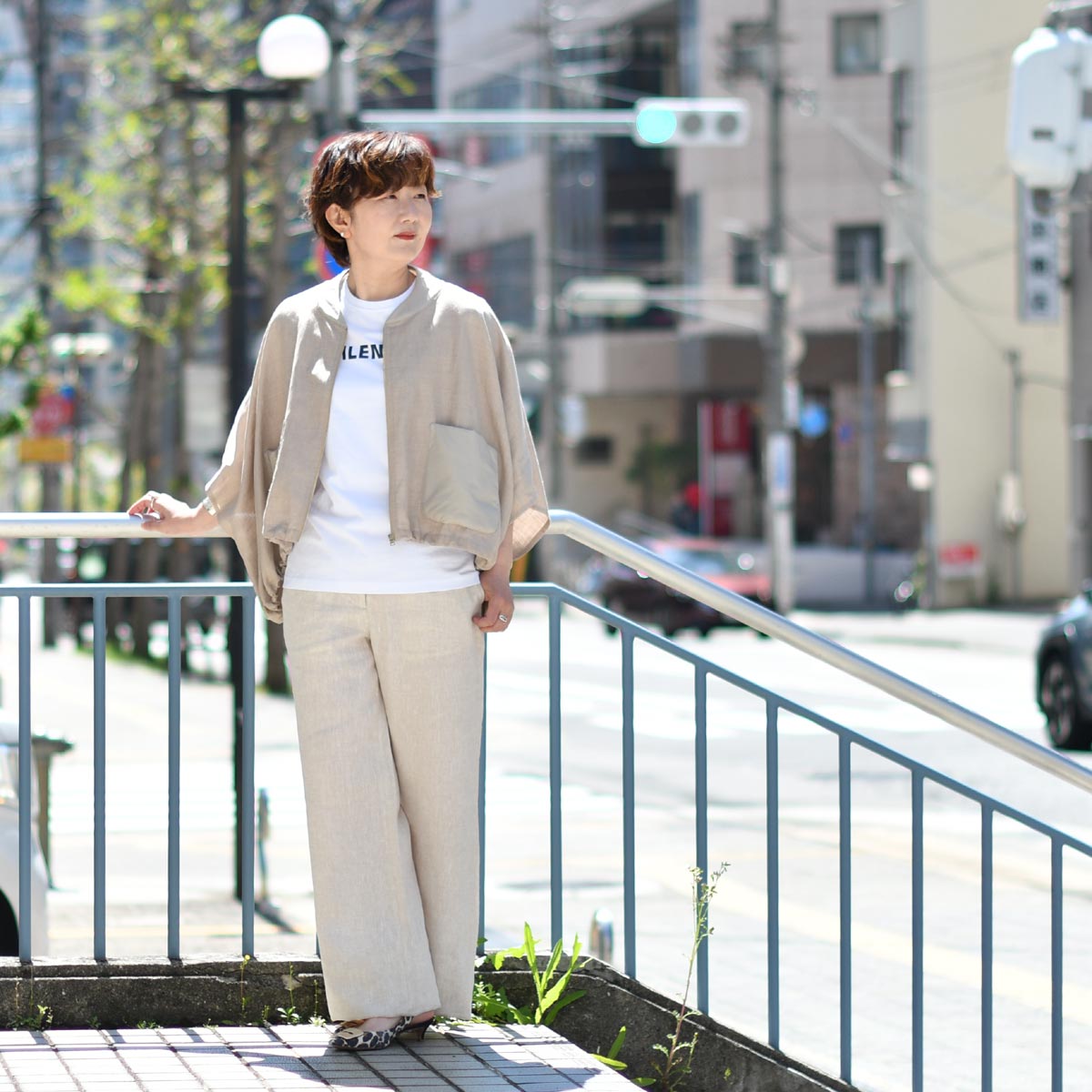 HERNO【ヘルノ】ショートブルゾン GI000388D 16015 1985 リネン シルク