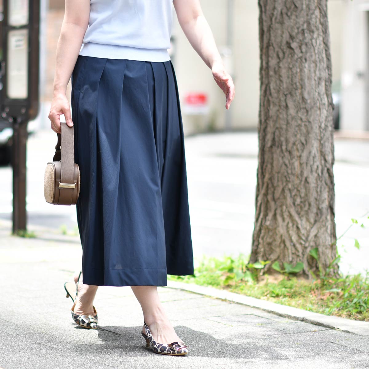 JOHN SMEDLEY【ジョンスメドレー】コットンスカート L03640FS177 NAVY