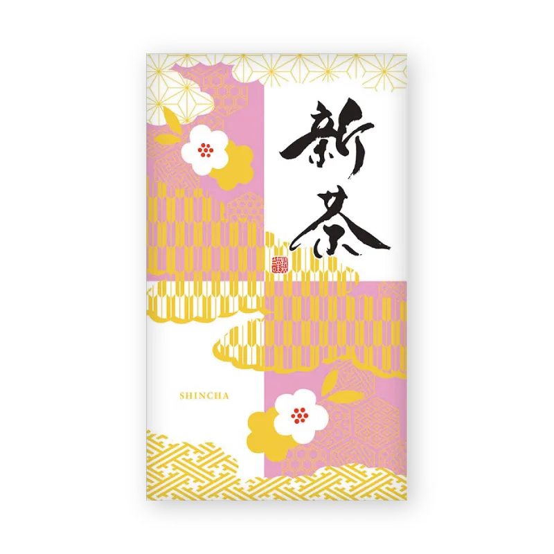 2026年走り新茶100g　桃色のパッケージ　贈答包装済み