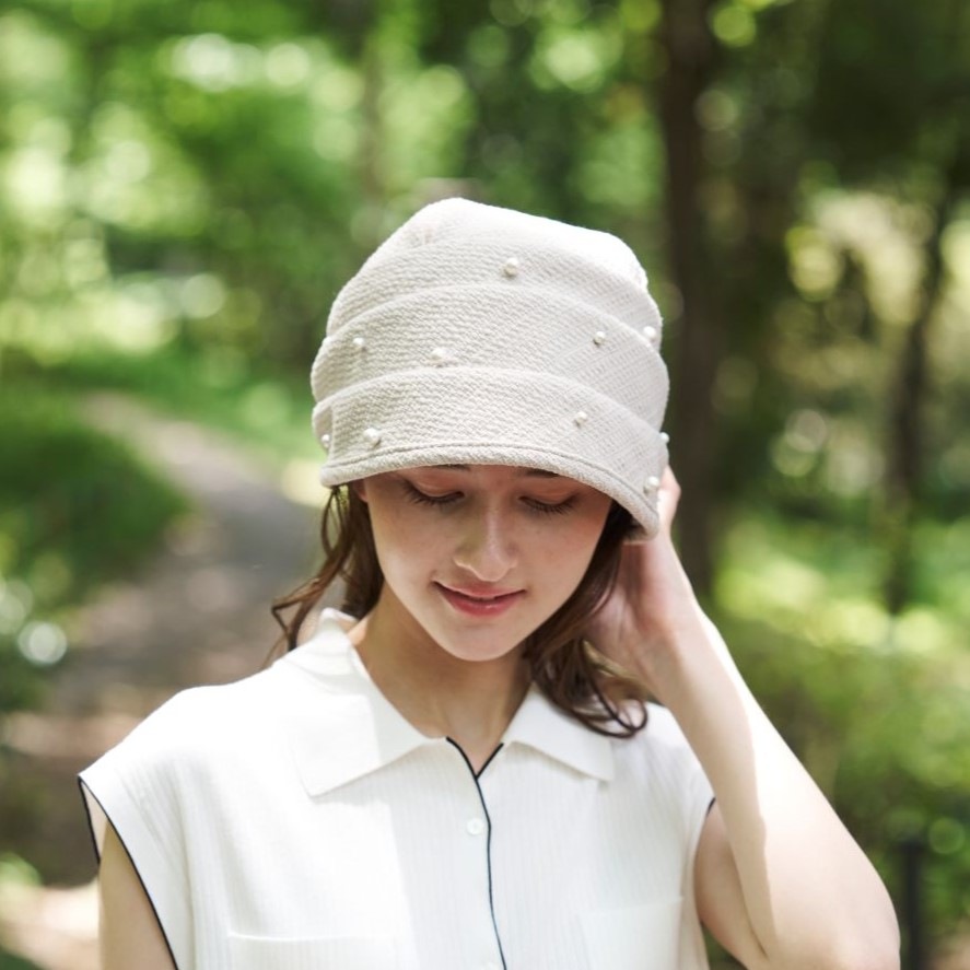 医療用帽子｜日本製｜［S/M/L対応］ツイードストレッチ コットンハット