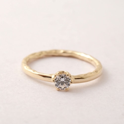 mollive FLAT SLENDER ENGAGEMENT RING-18KYG