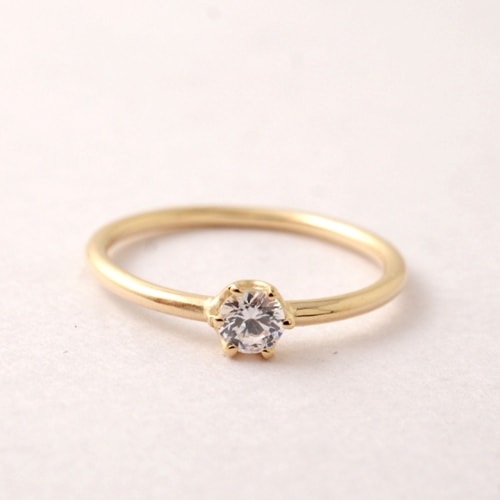 mollive SIMPLE ENGAGEMENT RING-18KYG