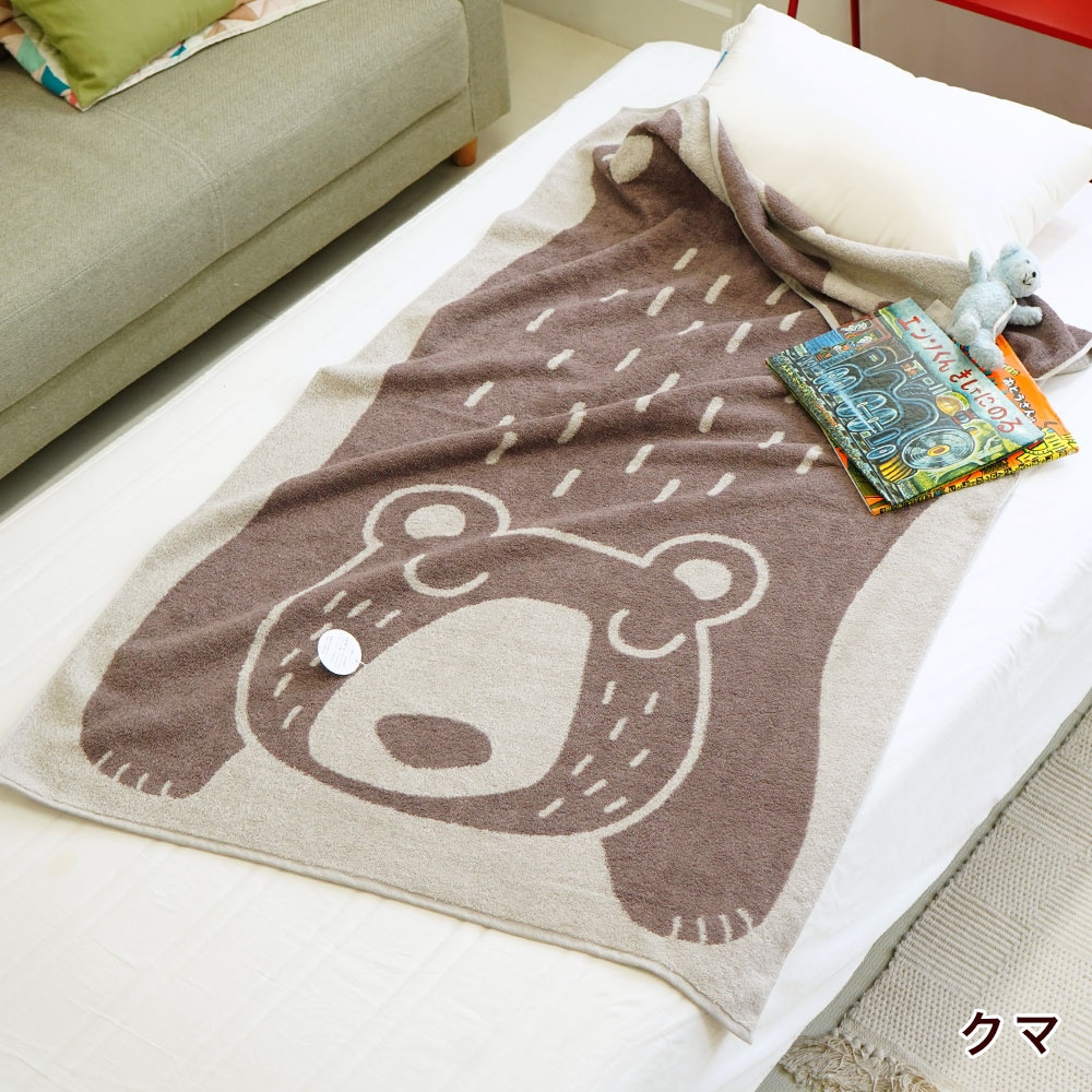 ブランケットバスタオル happy&peace ジュニアケット 日本製 動物柄