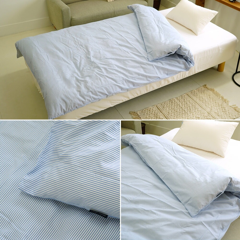綿100% 掛布団カバー ストライプ セミシングル掛布団用