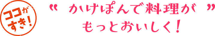 かけぽんで料理がもっとおいしく!