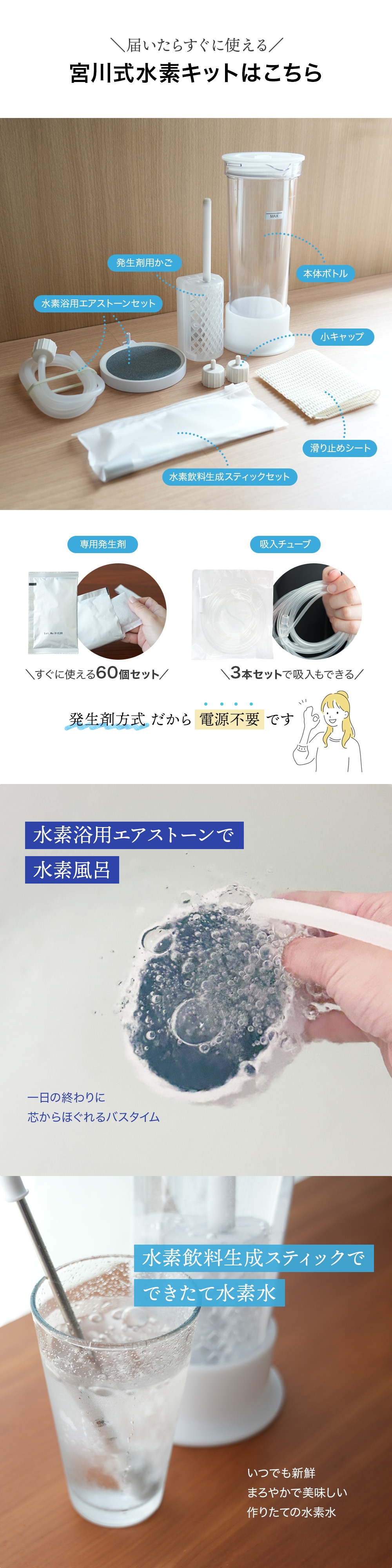 宮川式水素キット（60日セット）｜宮川式水素キット｜インター