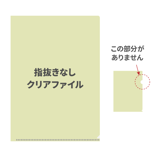 指抜きなしクリアファイル