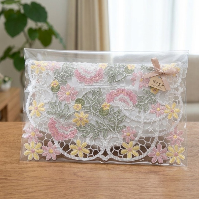 anemone mistral 総柄刺繍 ティッシュボックスカバー 約26×12×11cm