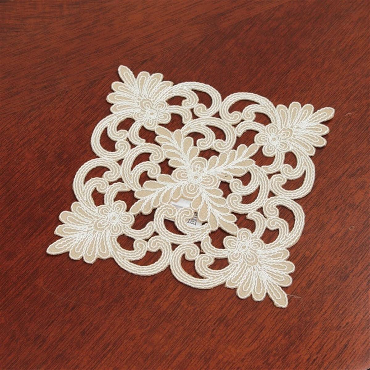 コースター コード刺繍 約12×12cm [Victorian Damask]｜インテリア