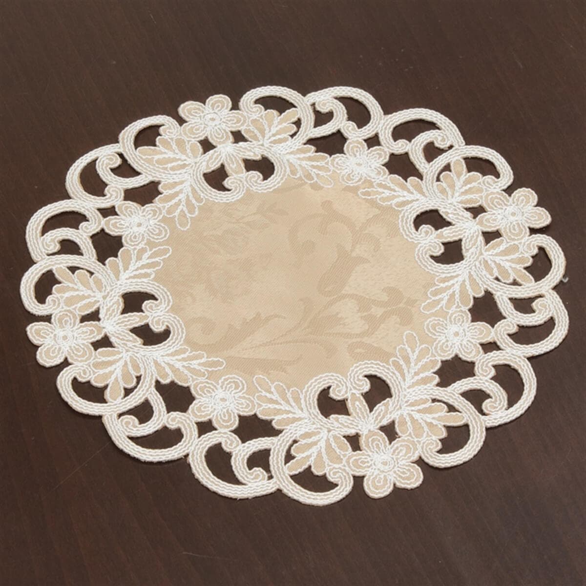ドイリー コード刺繍 約20cm [Victorian Damask]｜インテリアレース