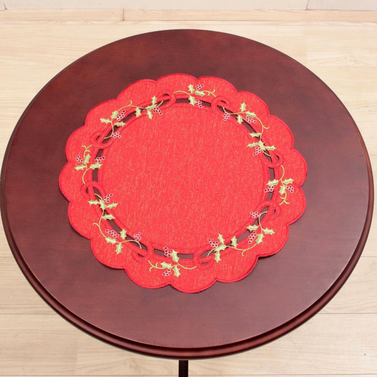 ami-brugge,アミブルージュ,レース,通販,クリスマス,ドイリー,花瓶敷,センター,刺繍