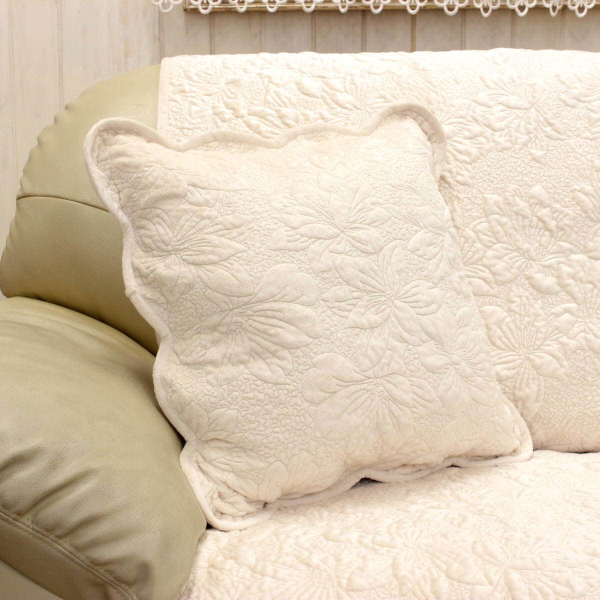 magnolia フランネルキルト クッションカバー 約45×45cm｜インテリア