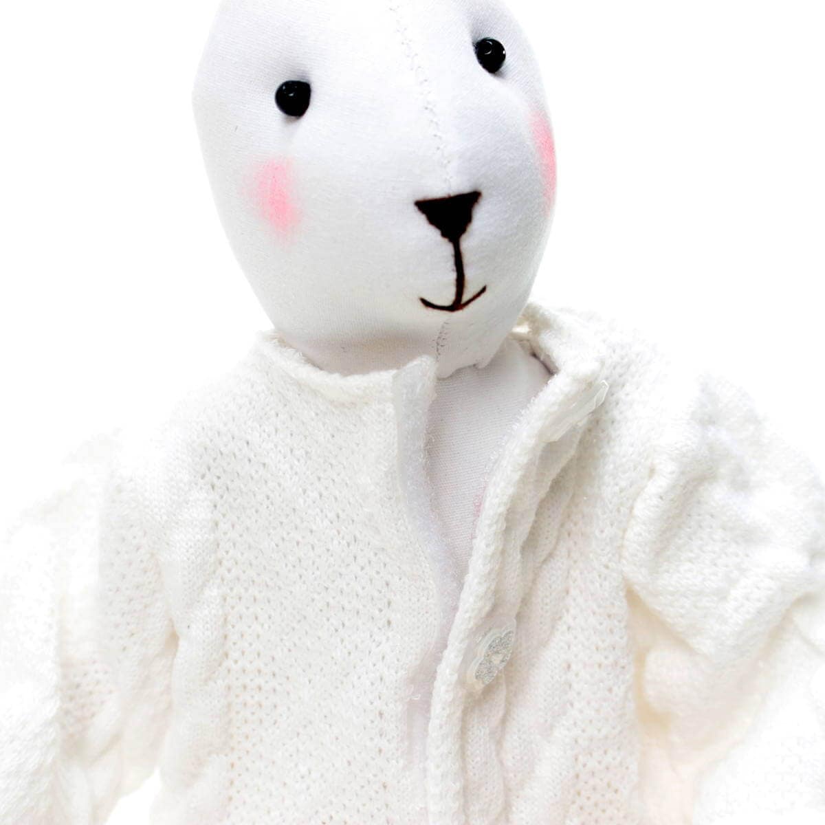 着せ替え対応うさぎちゃん用 ニットカーディガン 面ファスナー仕様