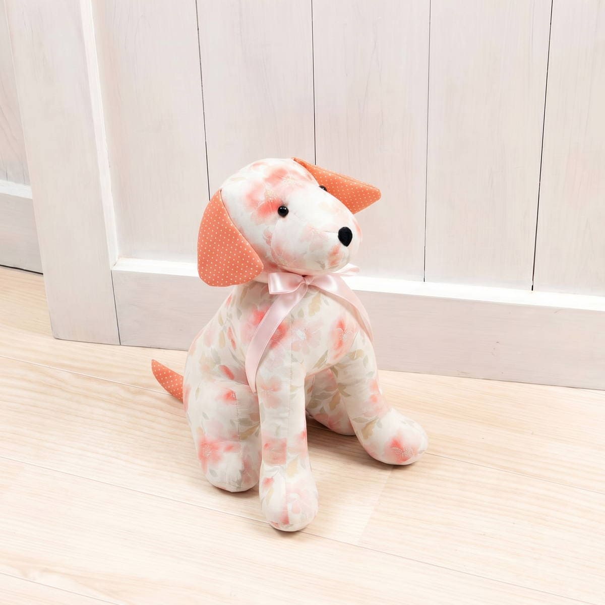 花柄ファブリックのドアストッパー ドッグ 高さ約35cm｜インテリア