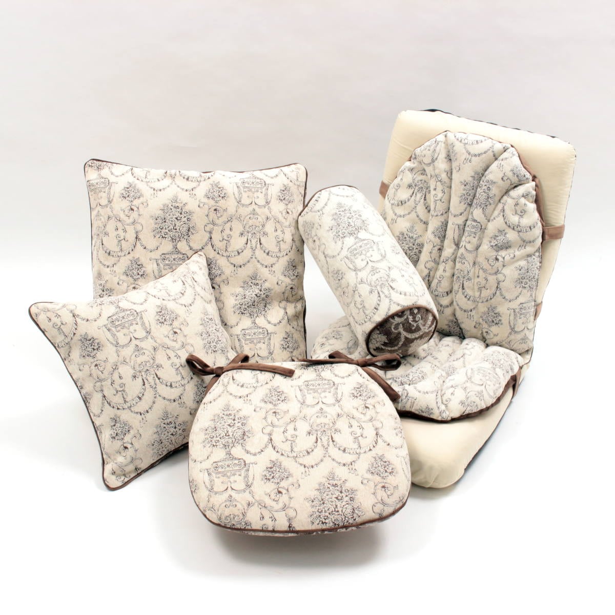 シェニール織 紐付シートクッション 約43×45cm [Toile Classique