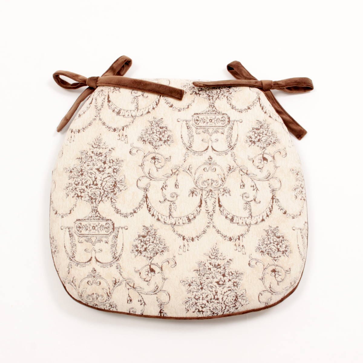 シェニール織 紐付シートクッション 約43×45cm [Toile Classique