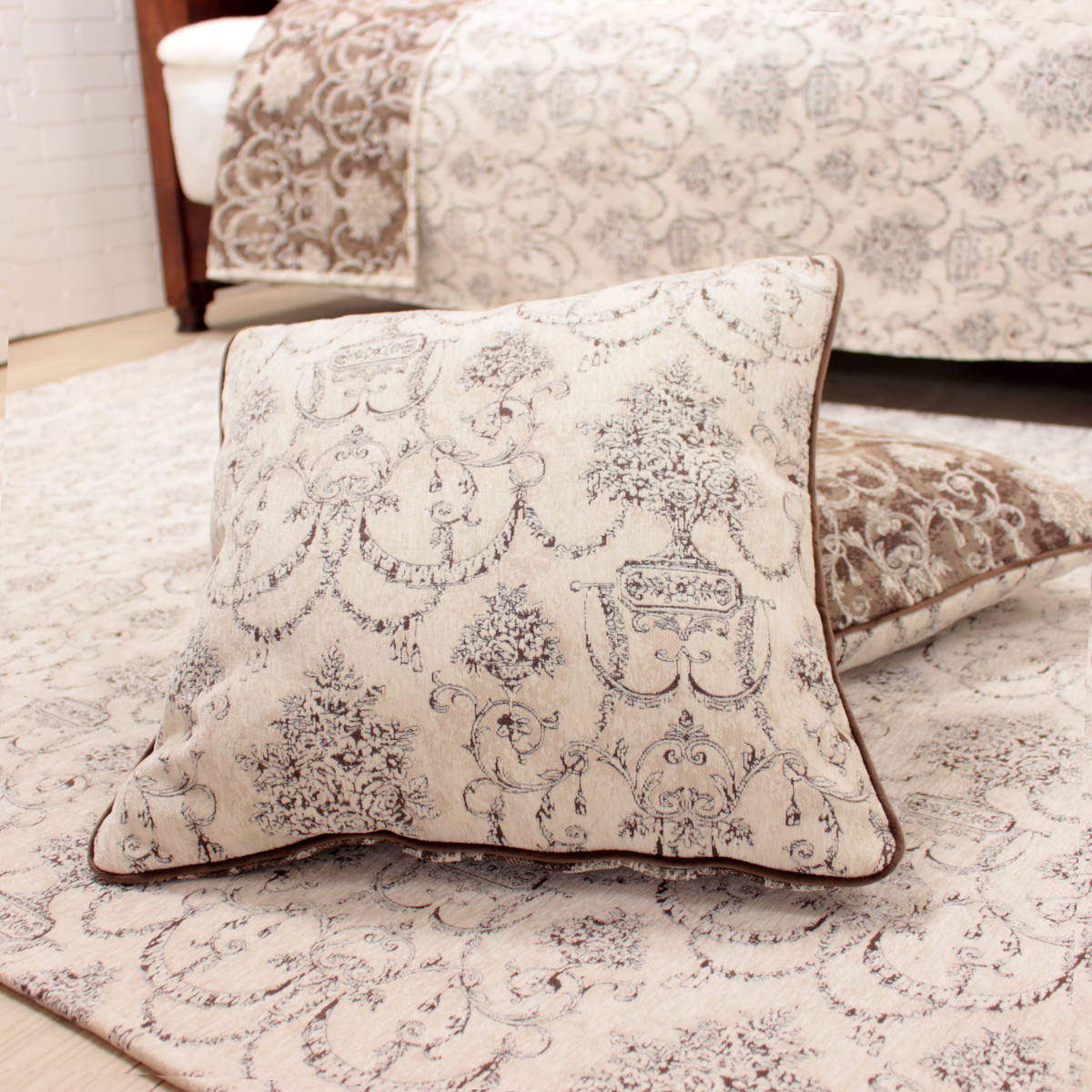 シェニール織 クッションカバー 約45×45cm [Toile Classique