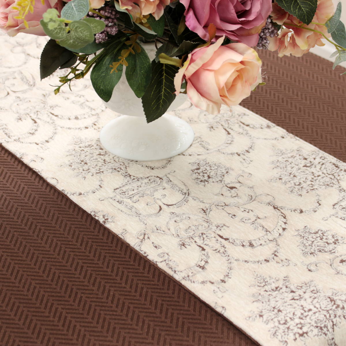 シェニール織 テーブルランナー 約30×230cm [Toile Classique