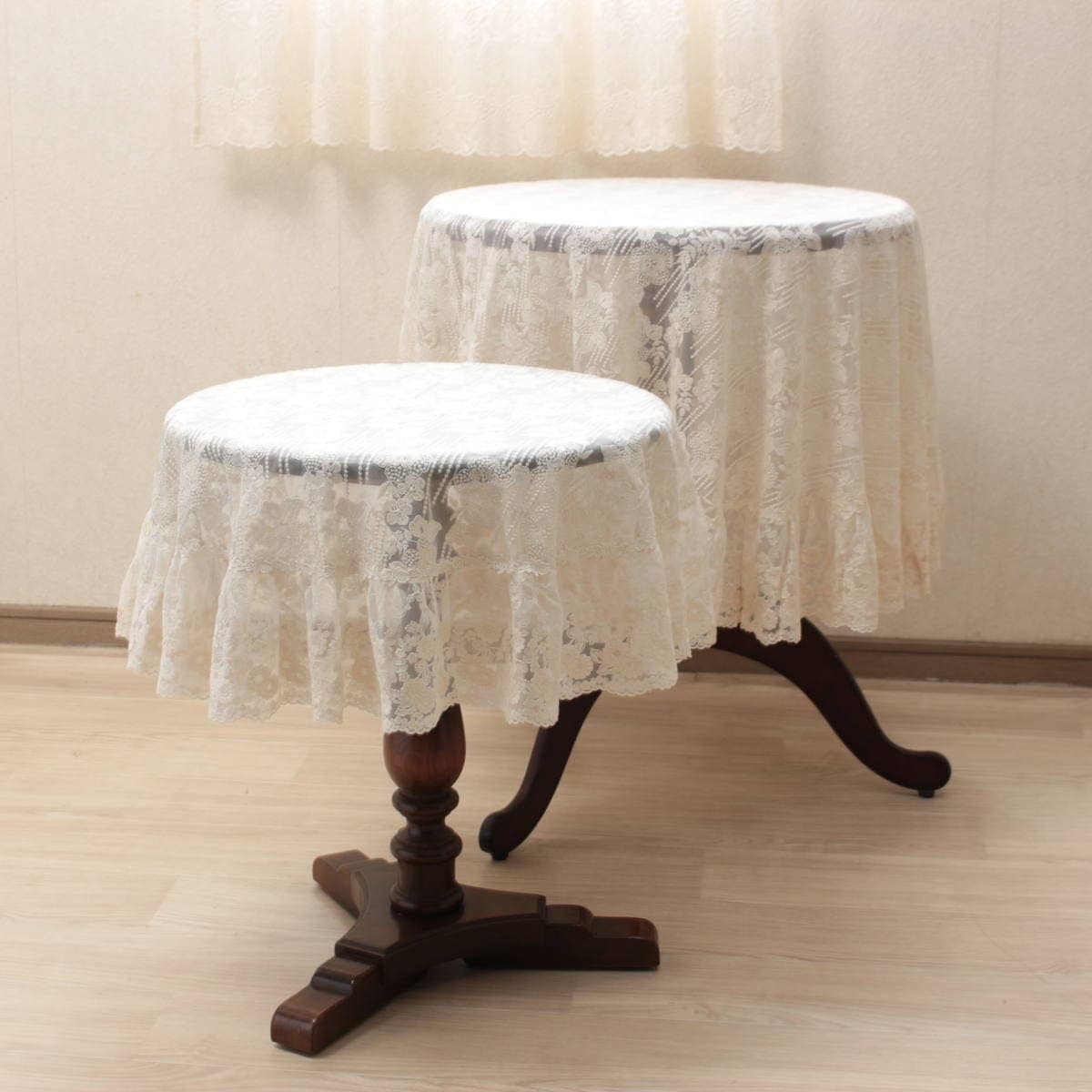 チュールレース 円形テーブルクロス 約100cm [memoire]｜インテリア