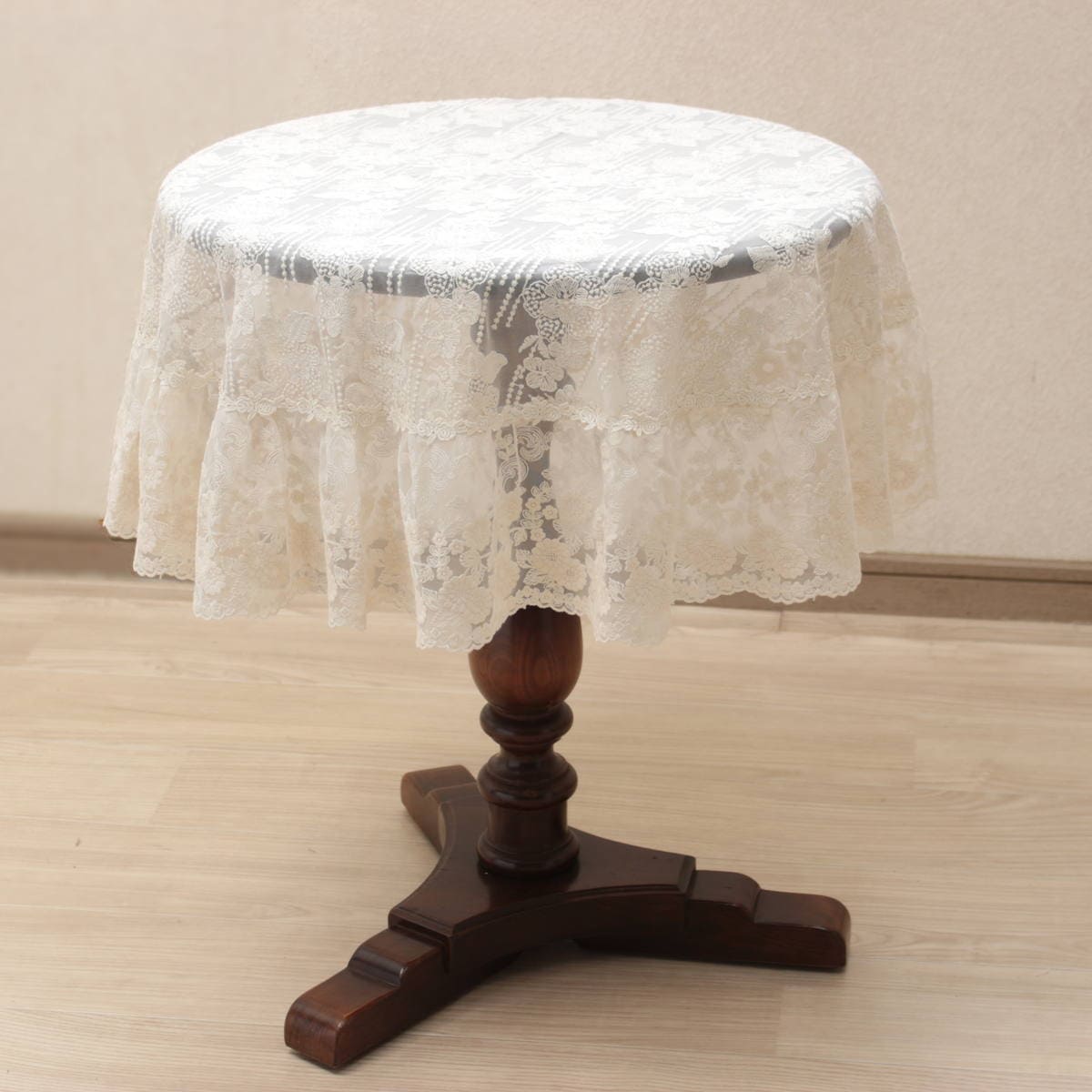 チュールレース 円形テーブルクロス 約100cm [memoire]｜インテリア