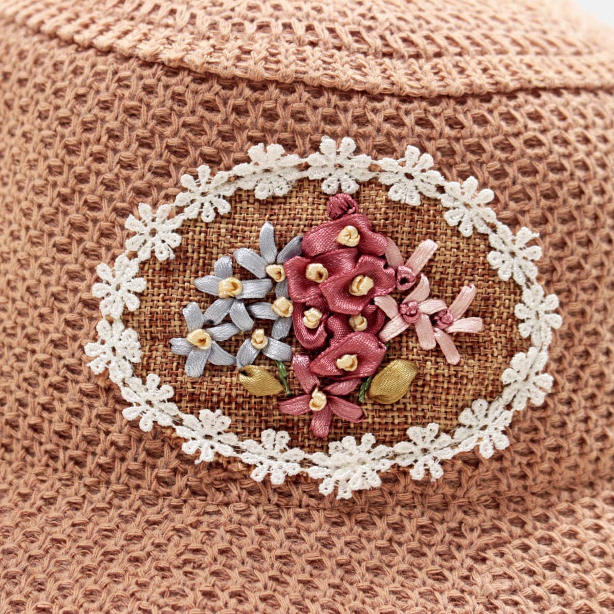 アミブルージュ,レース,刺繍,お帽子,バケットハット,バケハ,透かし,編み