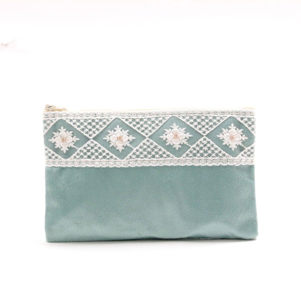 アミブルージュ,amibrugge,インテリアレース,ファブリック,ポーチ,バッグ,ベルベット