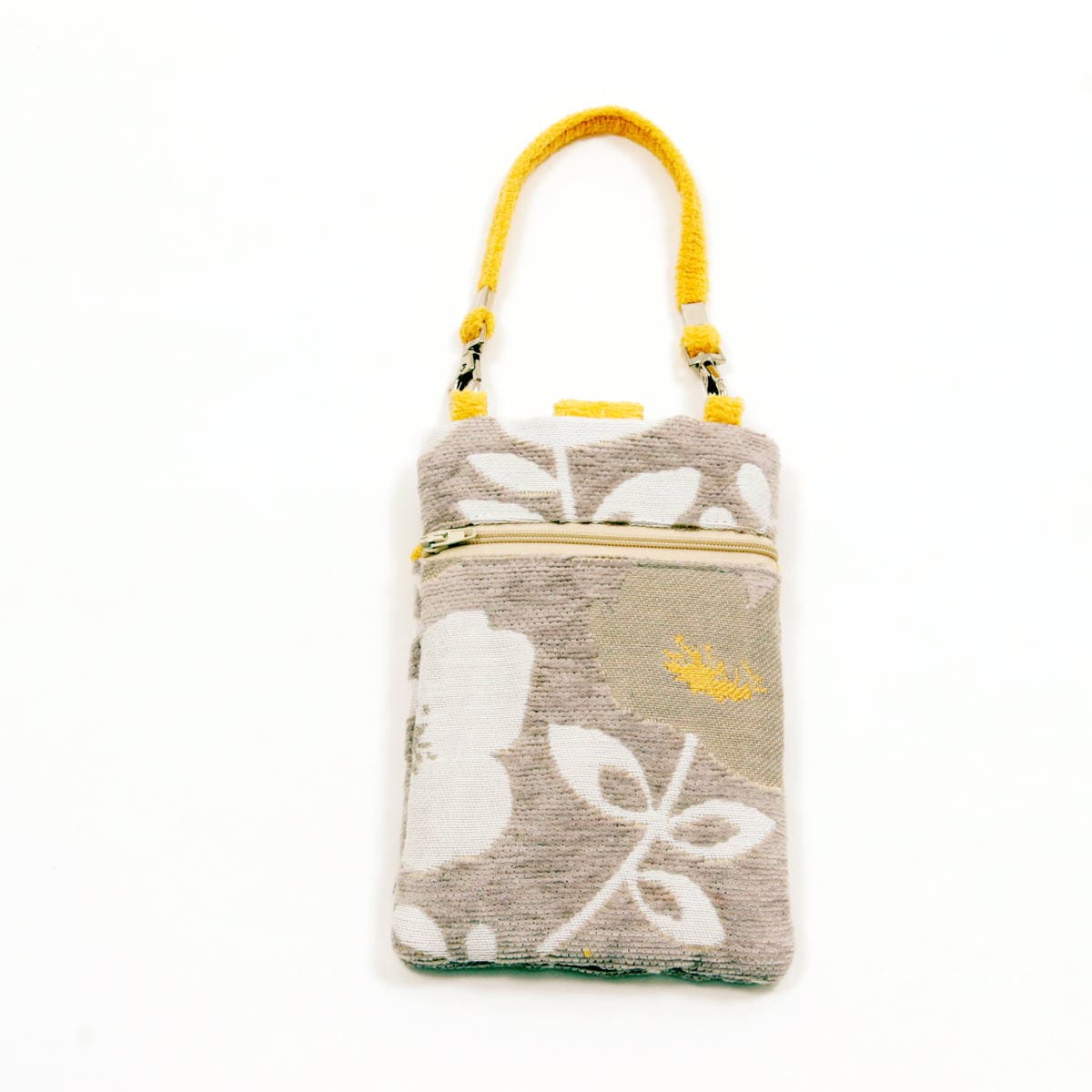 シェニール織 スマホポシェット 約19×13cm [Gris & Jaune]｜アミ