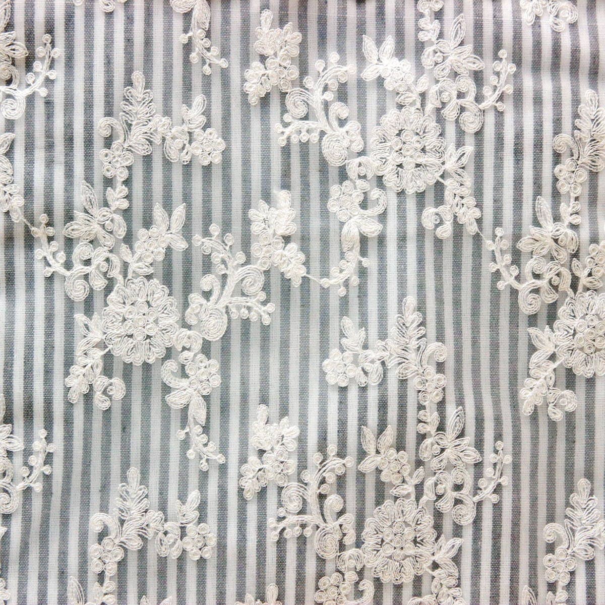 保冷ペットボトルカバー ストライプ×刺繍オーガンジー 約23×7cm