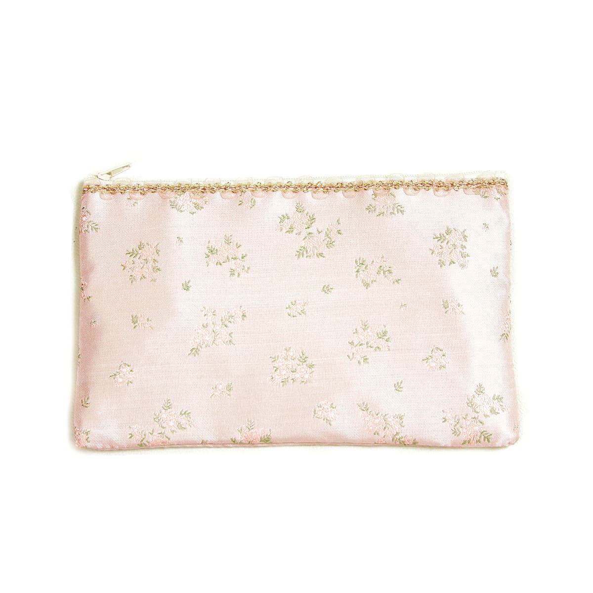 小花柄 フラットポーチ 約12×20cm [Fleur Ros?]｜インテリアレース