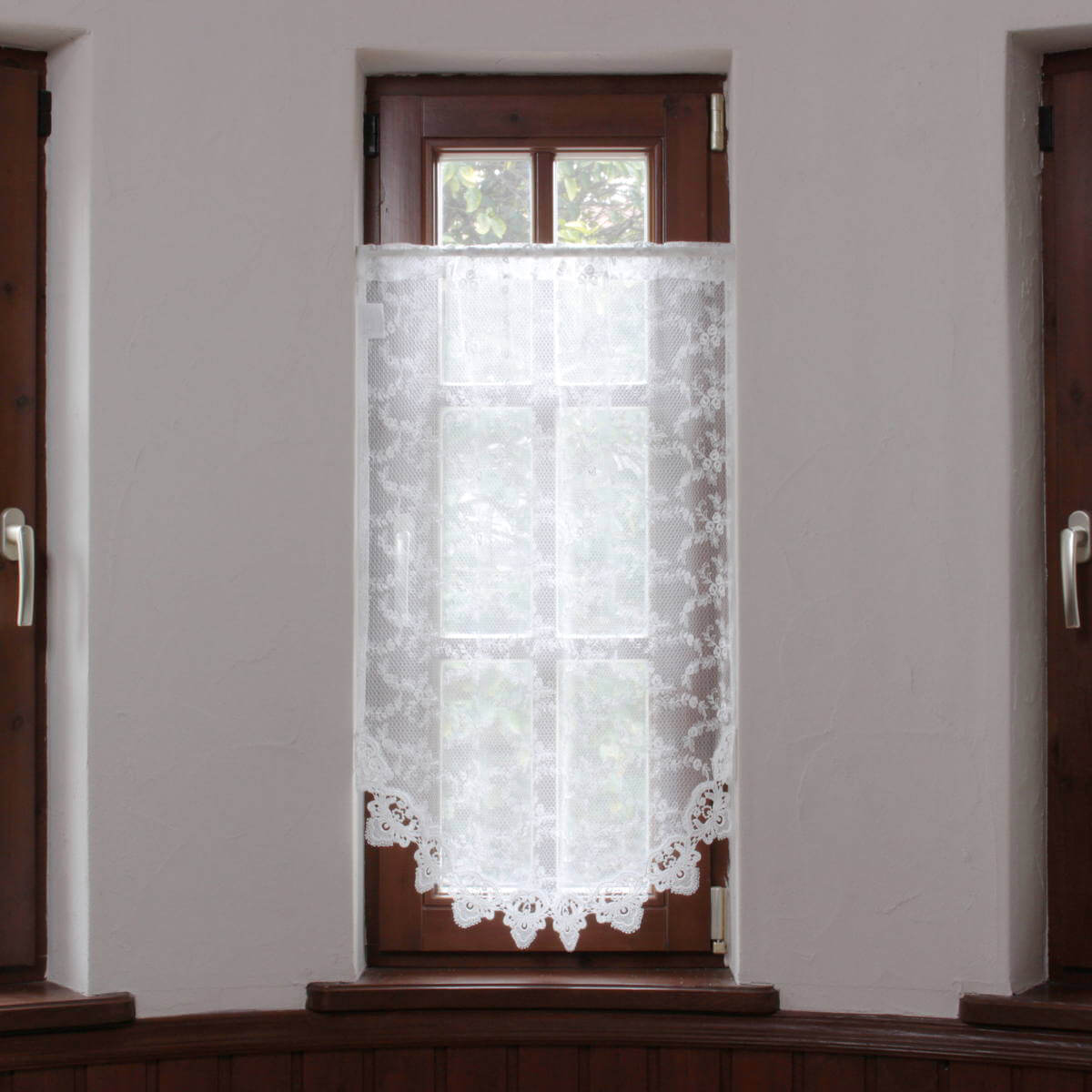 le quartz 刺繍＆ギュピールレース スリムカーテン 約60×90cm / アミ
