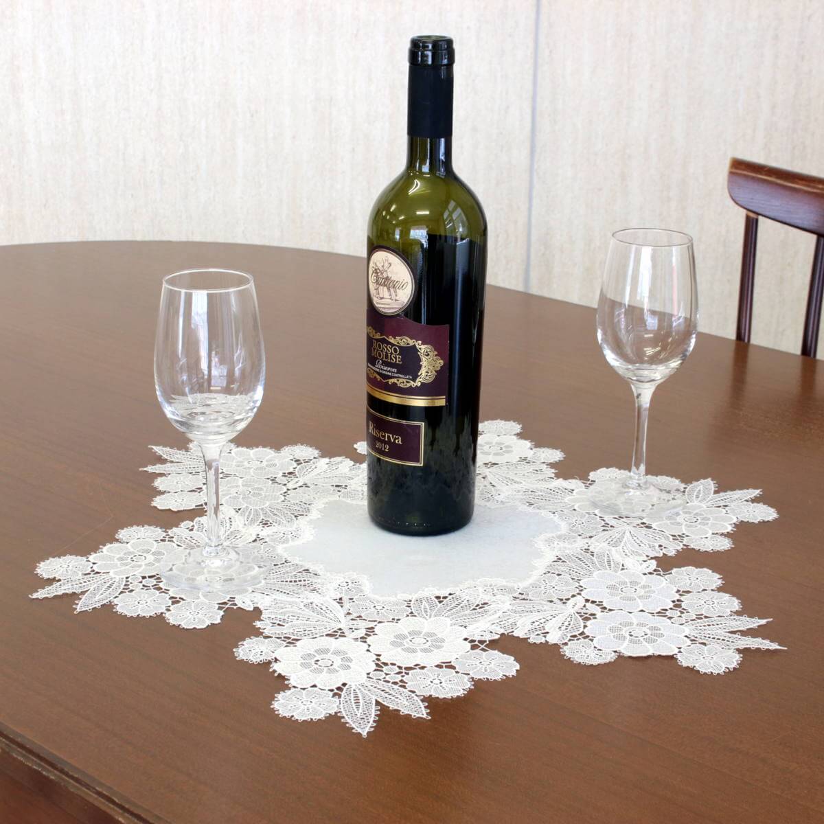 floreale ギュピールレース テーブルセンター 直径約52cm｜インテリア