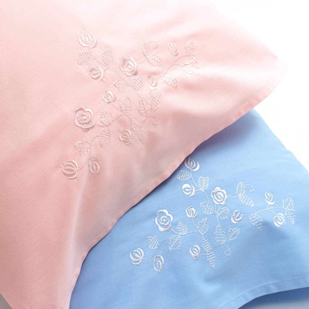 アミブルージュ,コットン,綿,刺繍,ピローケース,43×63