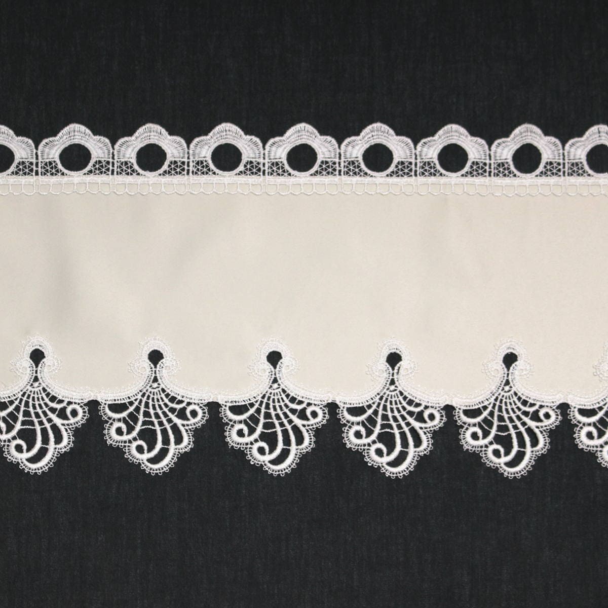 シェルモチーフレース ミニカフェカーテン 約150×25cm｜インテリア