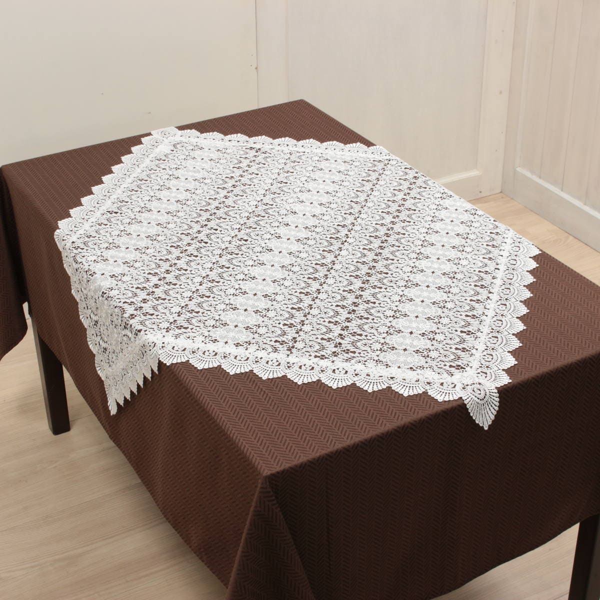 テーブルクロス 総ギュピールレース 約90×90cm [Lacielle]｜インテリア