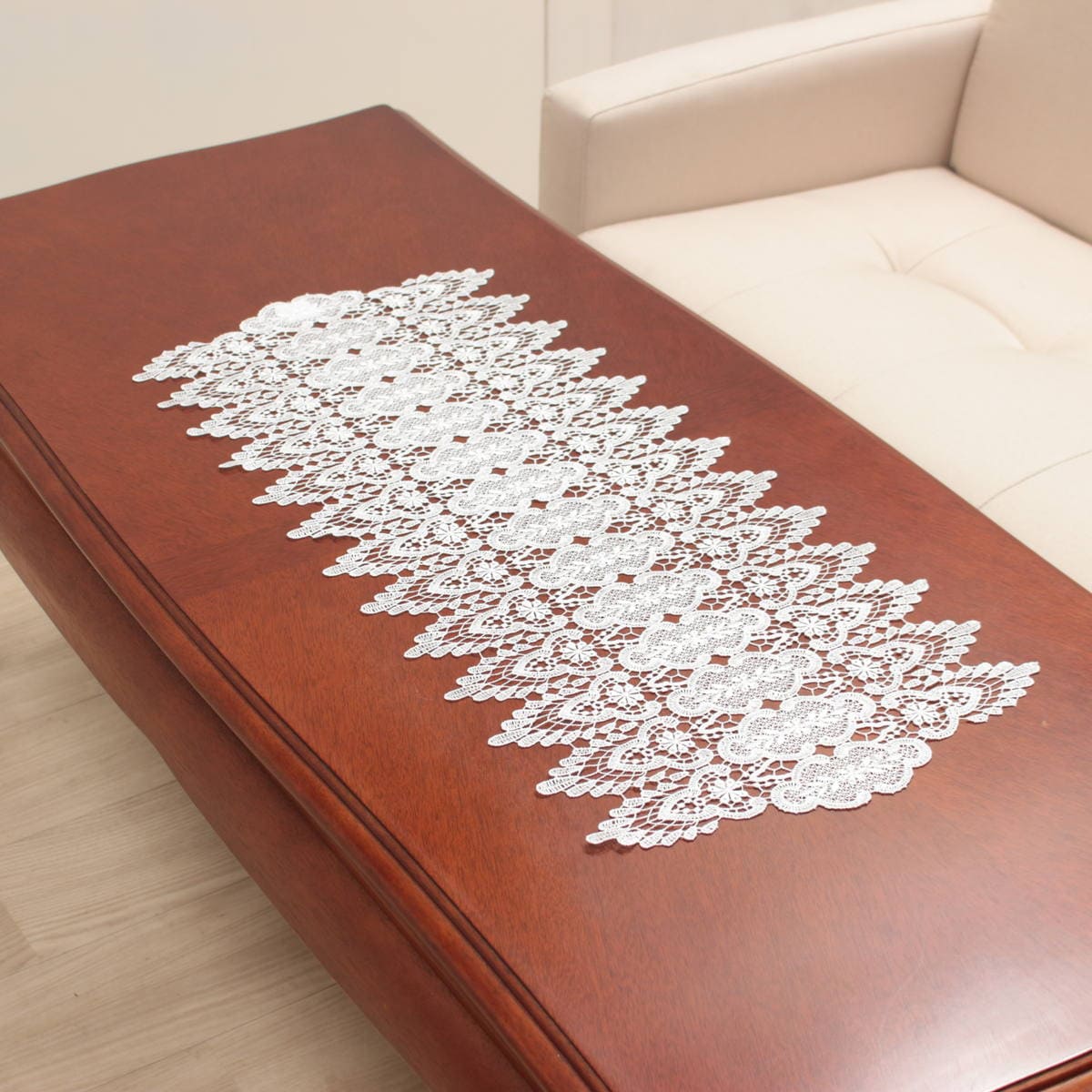 テーブルセンター 総ギュピールレース 約30×70cm [Lacielle