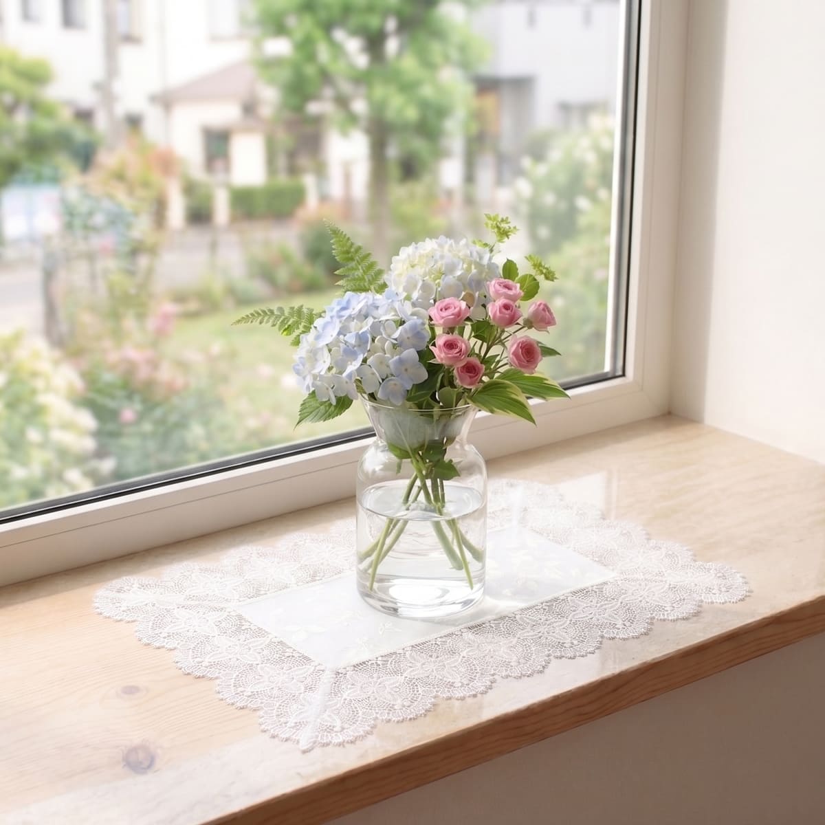 ☆美品☆さえら　アキアカネ　花柄レース テーブルセンター フラワーモチーフ] ギュピールレース テーブルセンター 約29×42cm