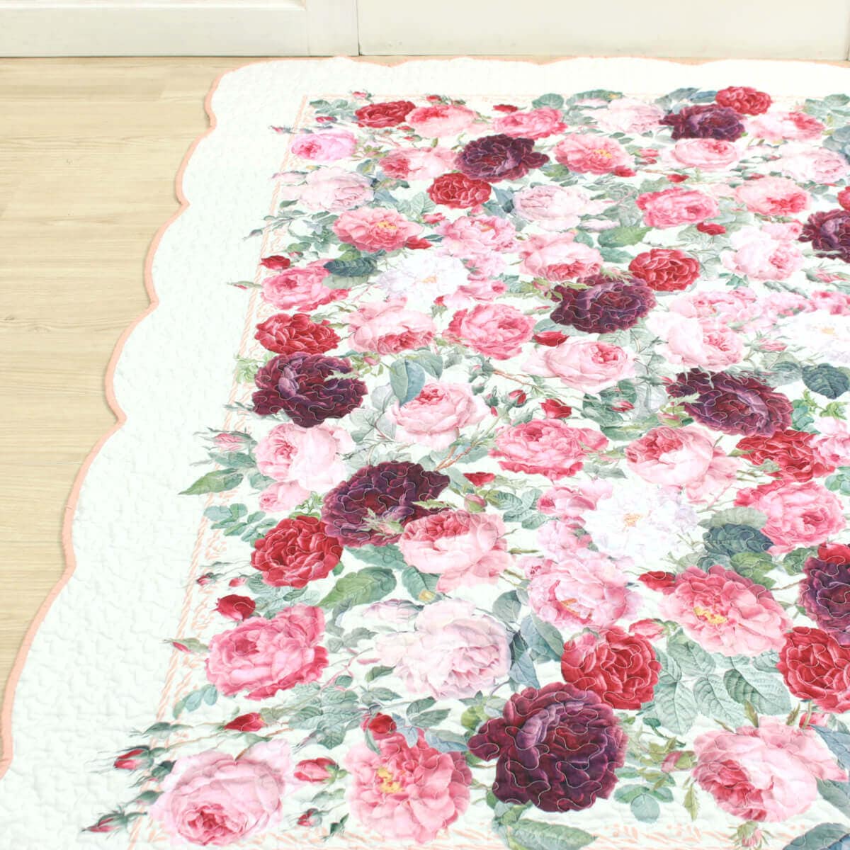 SALE】プリントキルト マルチカバー 約200×200cm｜インテリアレース