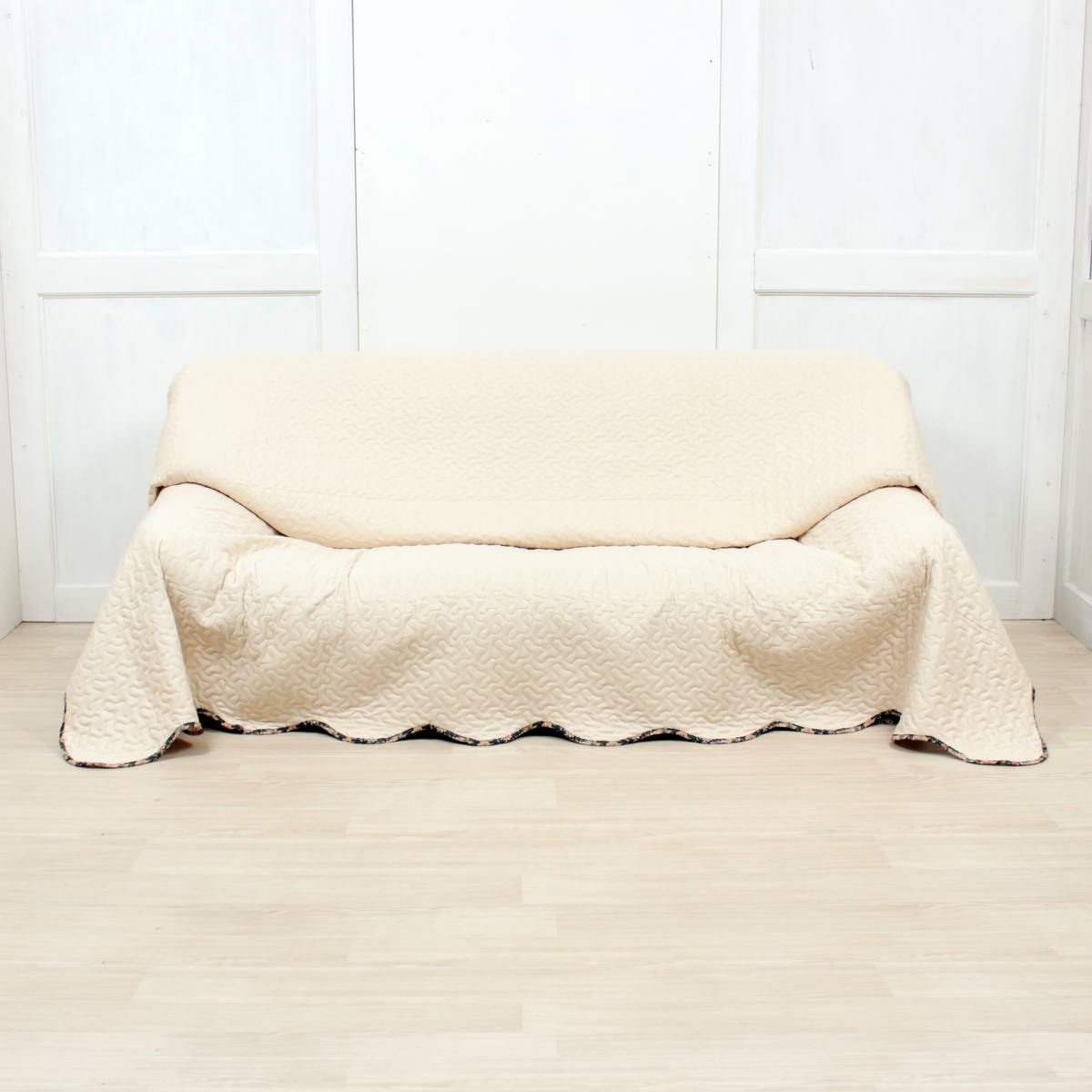 マルチカバー パッチワーク風プリントキルト 約200×250cm｜インテリア