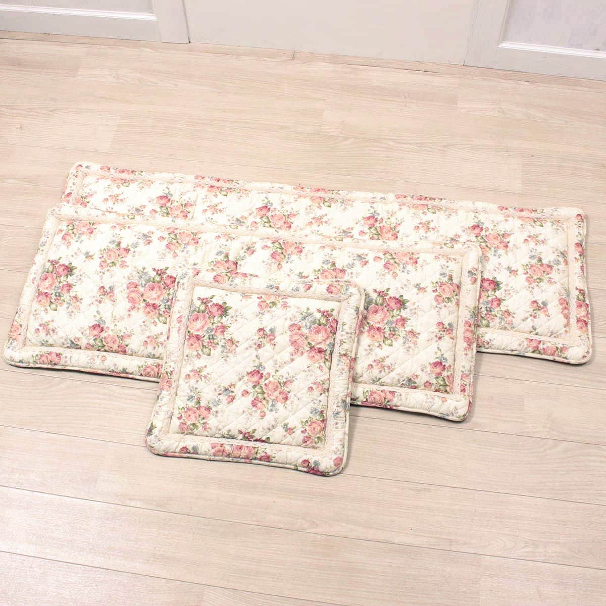 プリントコットンキルトのシートクッションは3つのサイズ アミブルージュ,懐かしい,ローズ柄,シートクッション