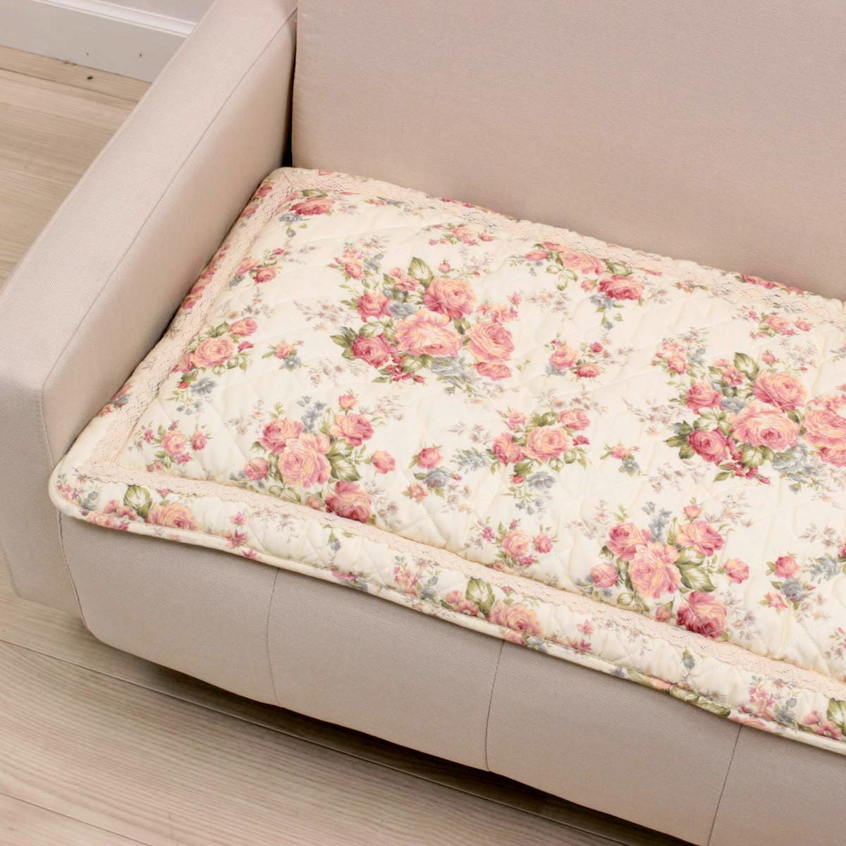 アミブルージュ,懐かしい,ローズ柄,シートクッション,50×50