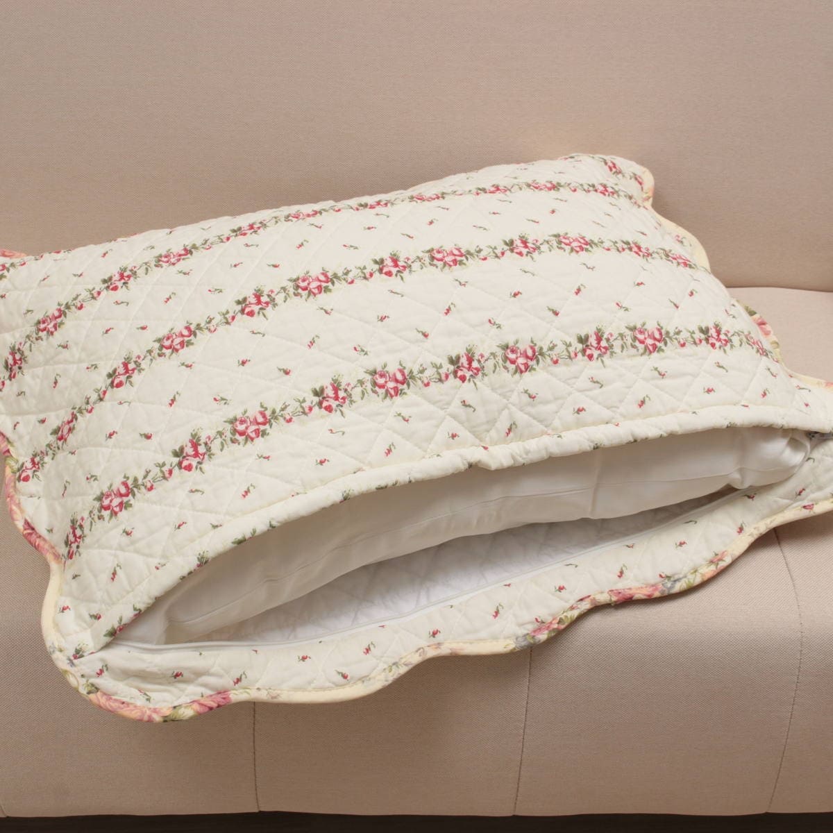 アミブルージュ,懐かしい,ローズ柄,ピローケース,43×63