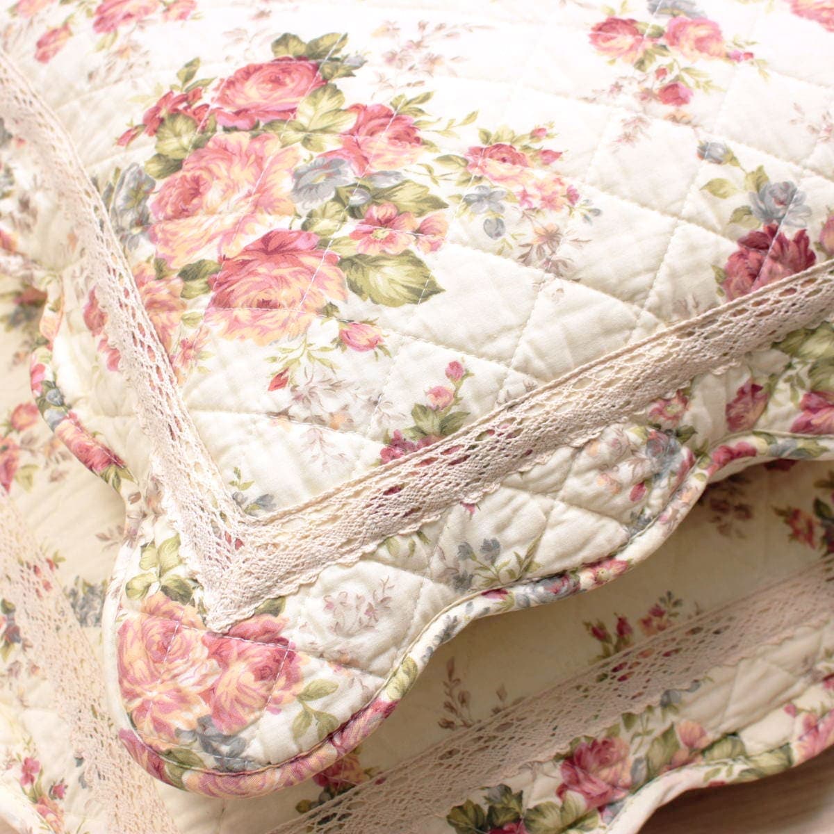 アミブルージュ,懐かしい,ローズ柄,ピローケース,43×63