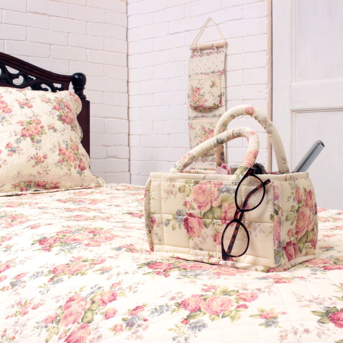 ローズ柄 プリントコットン小物たち アミブルージュ,懐かしい,ローズ柄,プリント,コットン