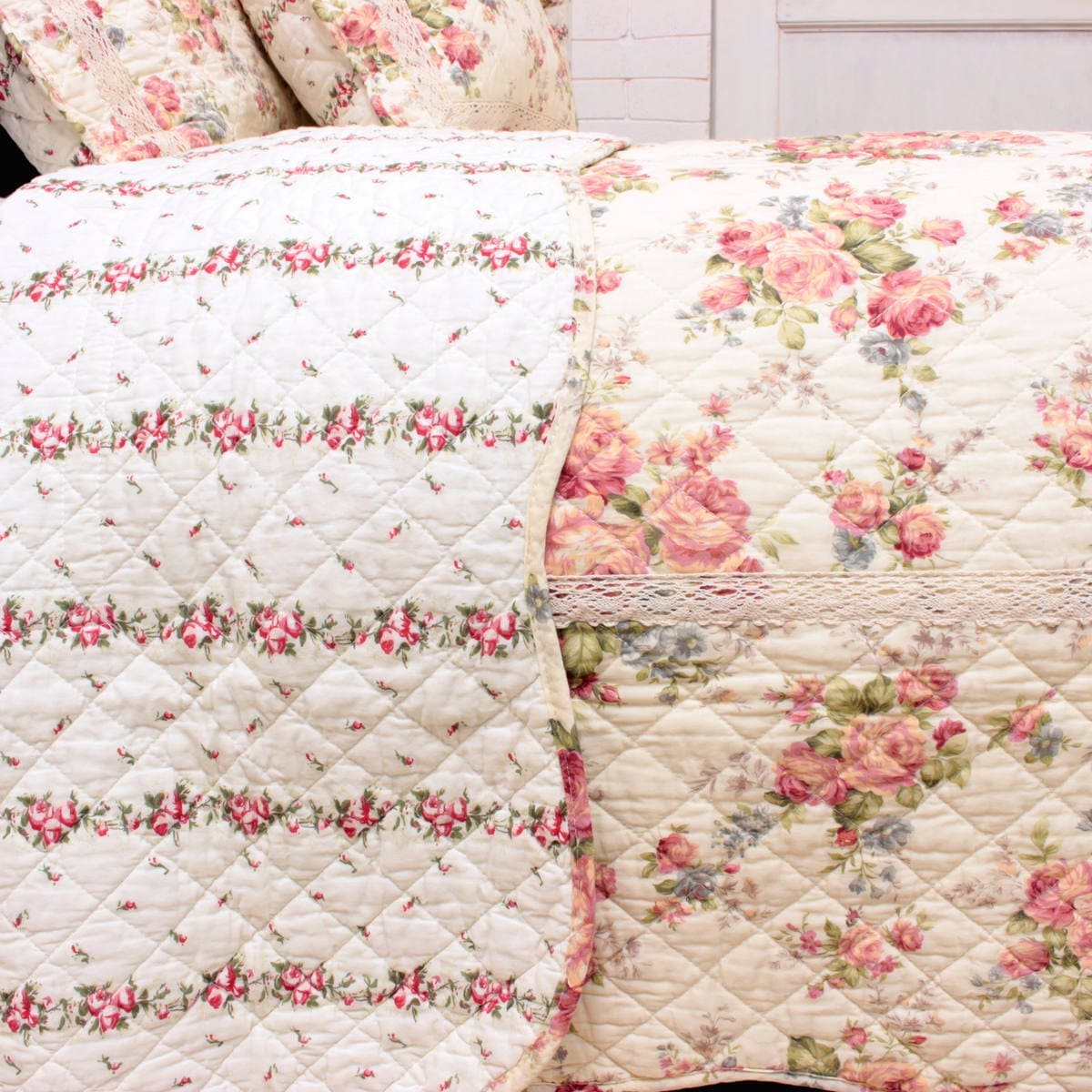 コットンキルト マルチカバー 約195×245cm [Rose Mellow]｜アミ