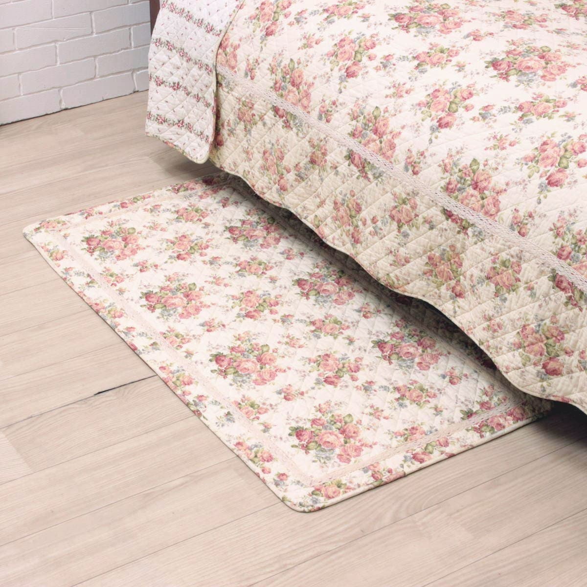 コットンキルト ロングマット 約60×120cm [Rose Mellow]｜インテリア